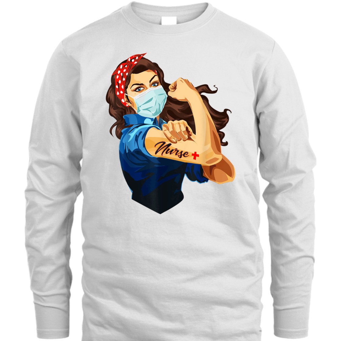 Strong Women Nurse Rosie The Riveter T-Shirt Strong Women Nurse Rosie The Riveter T-Shirt