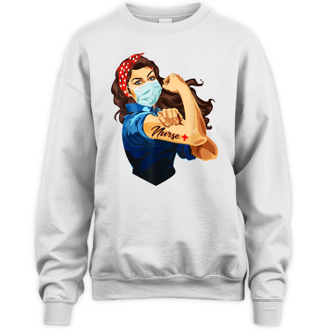 Strong Women Nurse Rosie The Riveter T-Shirt Strong Women Nurse Rosie The Riveter T-Shirt