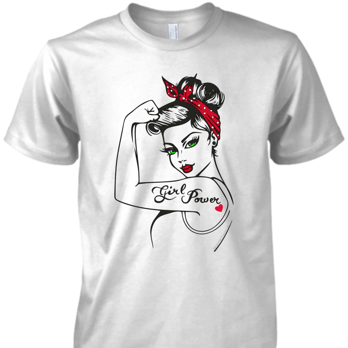 Strong Women Girl Power Pin Up Modern Rosie The Riveter T-Shirt Strong Women Girl Power Pin Up Modern Rosie The Riveter T-Shirt