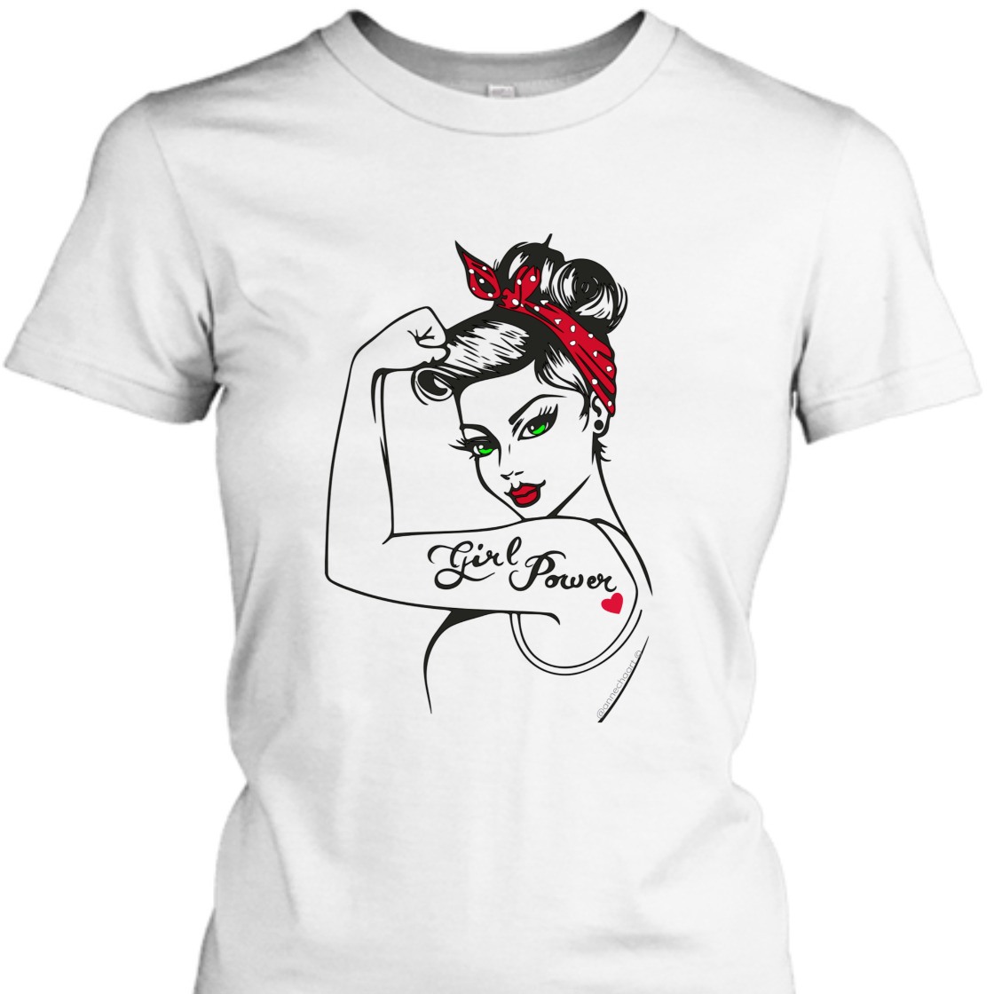 Strong Women Girl Power Pin Up Modern Rosie The Riveter T-Shirt Strong Women Girl Power Pin Up Modern Rosie The Riveter T-Shirt