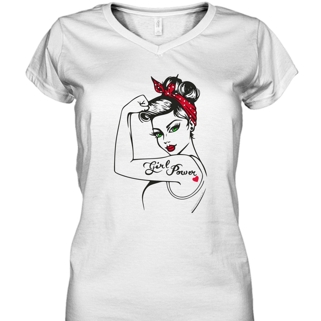 Strong Women Girl Power Pin Up Modern Rosie The Riveter T-Shirt Strong Women Girl Power Pin Up Modern Rosie The Riveter T-Shirt