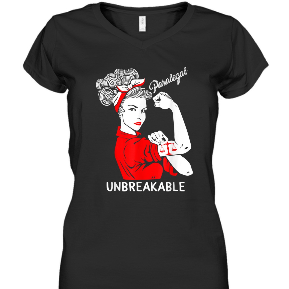 Paralegal Unbreakable Strong Woman Rosie The Riveter Girls T-Shirt Paralegal Unbreakable Strong Woman Rosie The Riveter Girls T-Shirt
