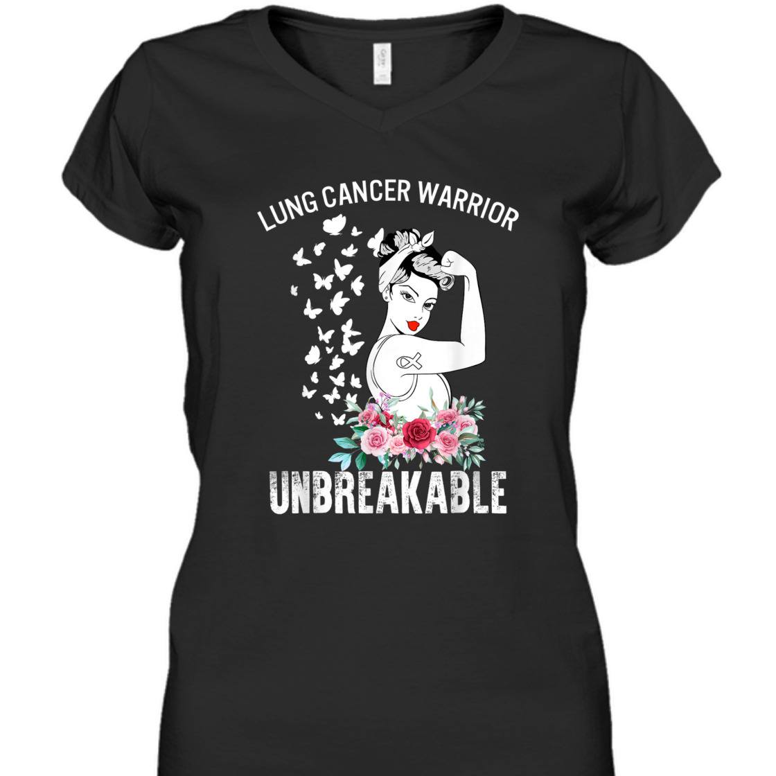 Strong Women Lung Cancer Awareness Warrior Unbreakable T-Shirt Strong Women Lung Cancer Awareness Warrior Unbreakable T-Shirt