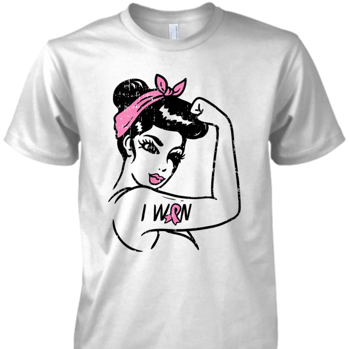 Strong Women Rosie Riveter The I Won Awareness Breast Cancer Survivor T-Shirt Strong Women Rosie Riveter The I Won Awareness Breast Cancer Survivor T-Shirt