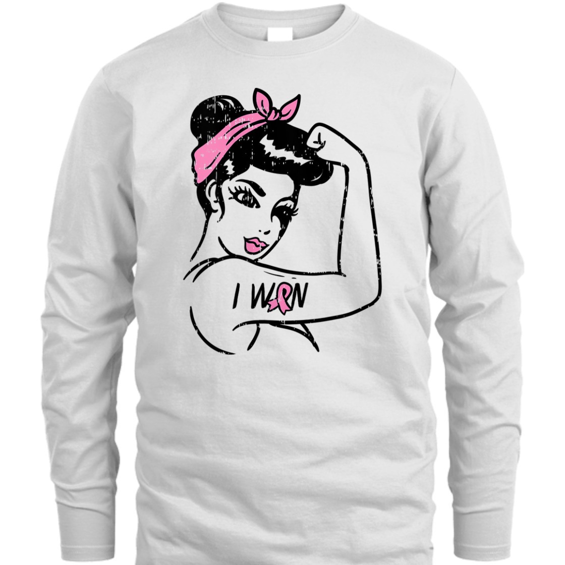 Strong Women Rosie Riveter The I Won Awareness Breast Cancer Survivor T-Shirt Strong Women Rosie Riveter The I Won Awareness Breast Cancer Survivor T-Shirt