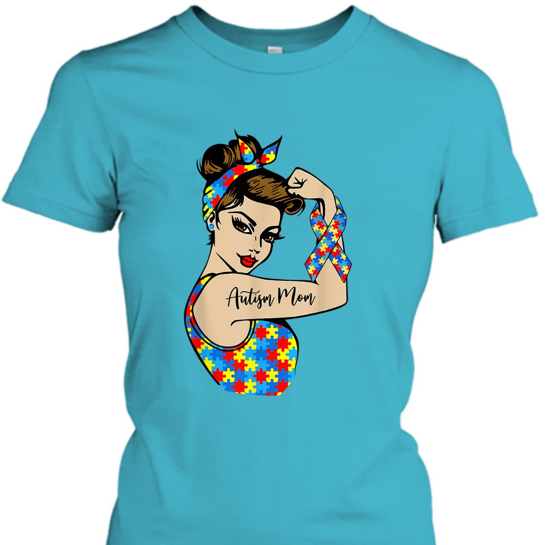 Strong Women Autism Mom Unbreakable Rosie The Riveter T-Shirt Strong Women Autism Mom Unbreakable Rosie The Riveter T-Shirt