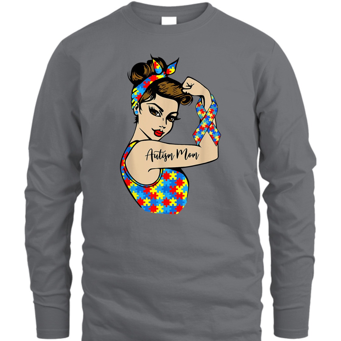 Strong Women Autism Mom Unbreakable Rosie The Riveter T-Shirt Strong Women Autism Mom Unbreakable Rosie The Riveter T-Shirt