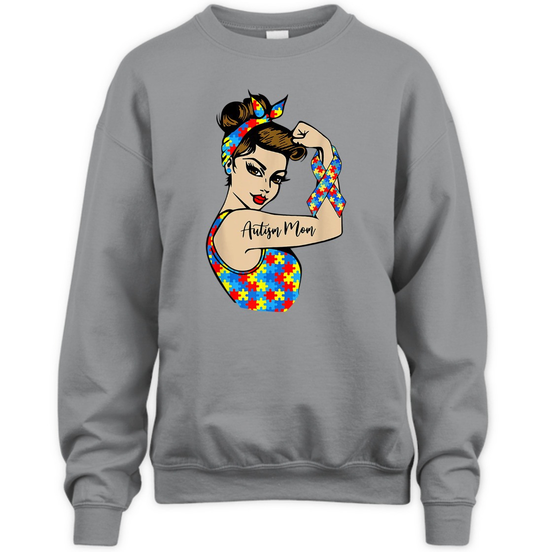 Strong Women Autism Mom Unbreakable Rosie The Riveter T-Shirt Strong Women Autism Mom Unbreakable Rosie The Riveter T-Shirt