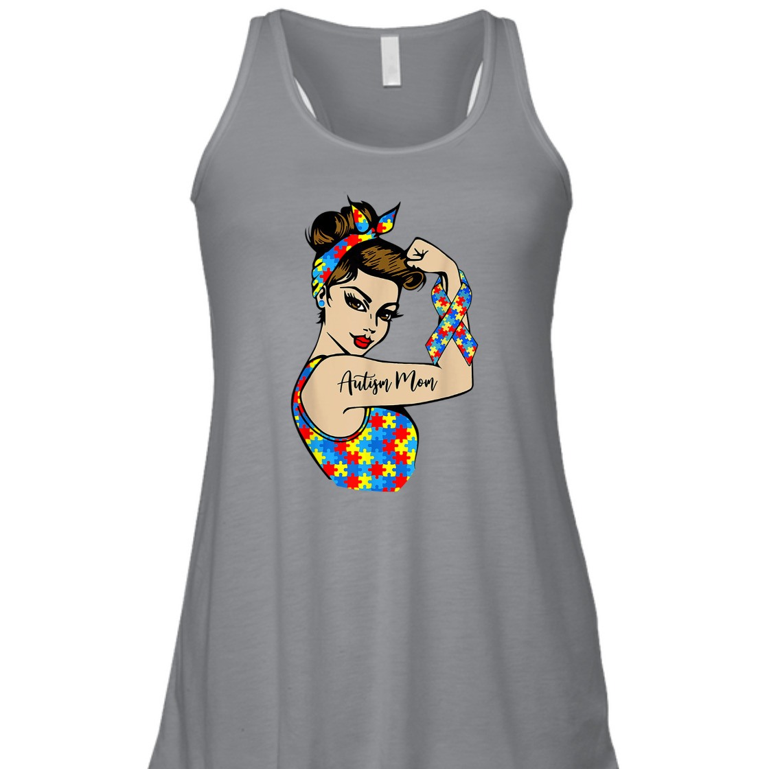 Strong Women Autism Mom Unbreakable Rosie The Riveter T-Shirt Strong Women Autism Mom Unbreakable Rosie The Riveter T-Shirt