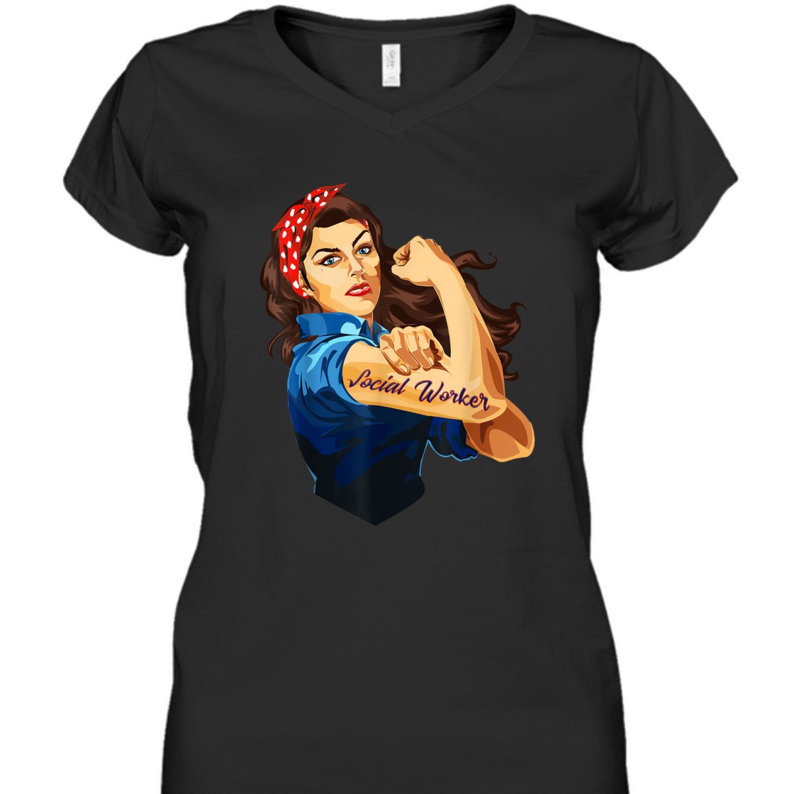 Strong Women Rosie The Riveter Social Worker Feminist T-Shirt Strong Women Rosie The Riveter Social Worker Feminist T-Shirt