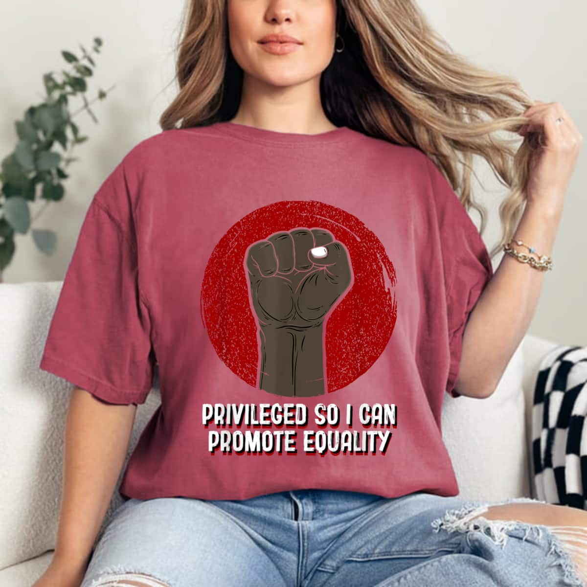 Privileged So I Can Promote Equality Humanity Anti Racist T-Shirt Privileged So I Can Promote Equality Humanity Anti Racist T-Shirt