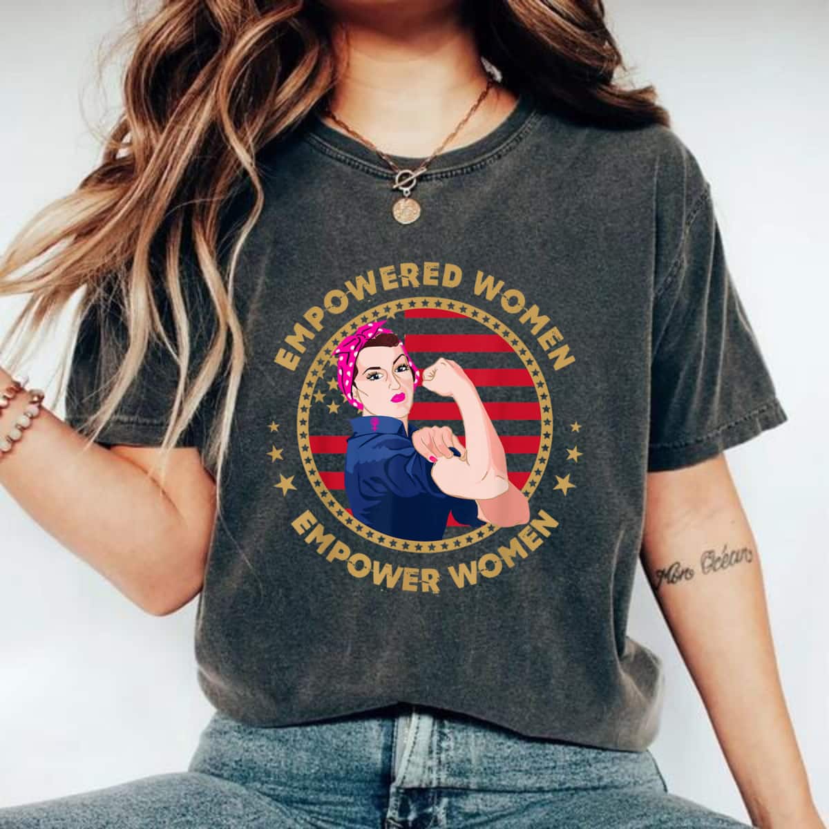 Strong Women Empower Rosie The Riveter Feminist T-Shirt Strong Women Empower Rosie The Riveter Feminist T-Shirt