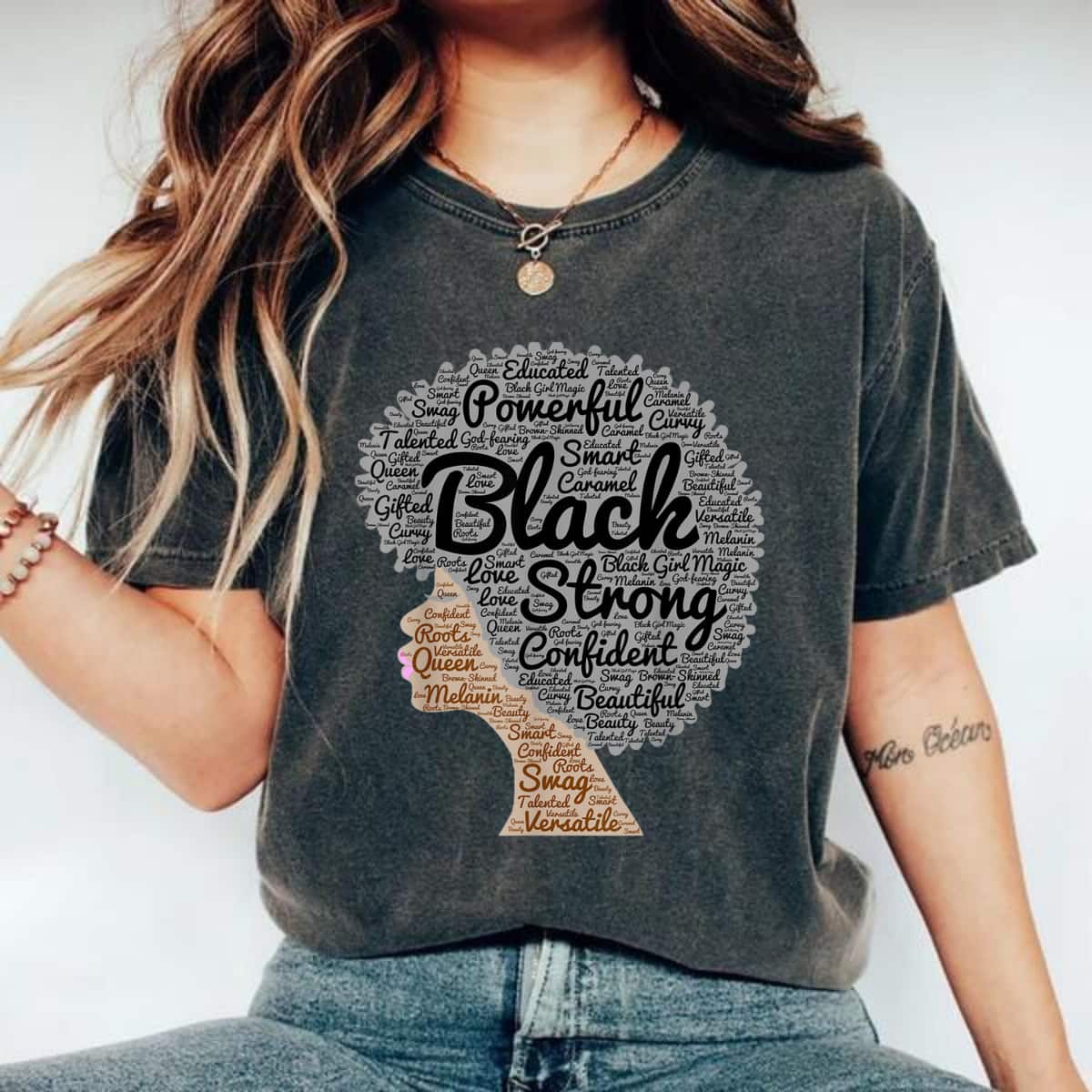 Strong Women Natural Hair Black T-Shirt Strong Women Natural Hair Black T-Shirt