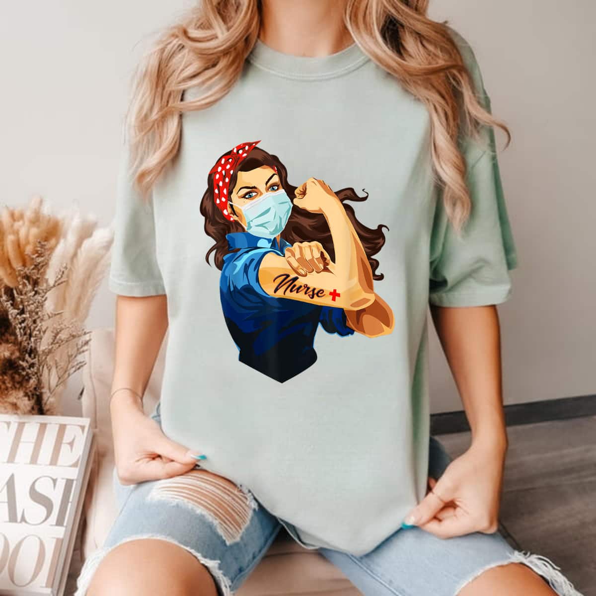 Strong Women Nurse Rosie The Riveter T-Shirt Strong Women Nurse Rosie The Riveter T-Shirt