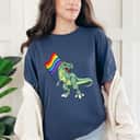 LGBTQ Rainbow Dinosaur Pride Month Equality Love Is Love Hum T-Shirt LGBTQ Rainbow Dinosaur Pride Month Equality Love Is Love Hum T-Shirt