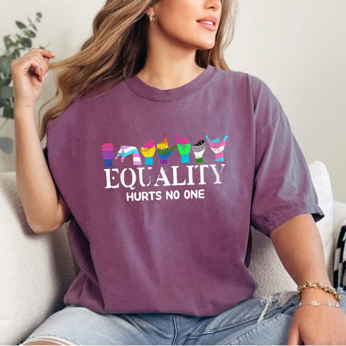 Womens Equality Hurts No One LGBT T-Shirt Womens Equality Hurts No One LGBT T-Shirt