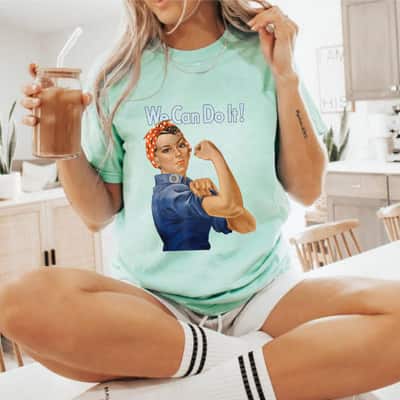 Strong Women We Can Do It Rosie The Riveter Feminist Retro T-Shirt