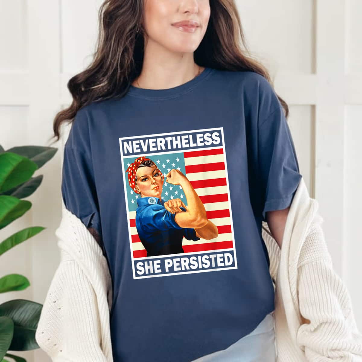 Strong Women She Was Warned She Persisted Rosie The Riveter Feminist T-Shirt Strong Women She Was Warned She Persisted Rosie The Riveter Feminist T-Shirt