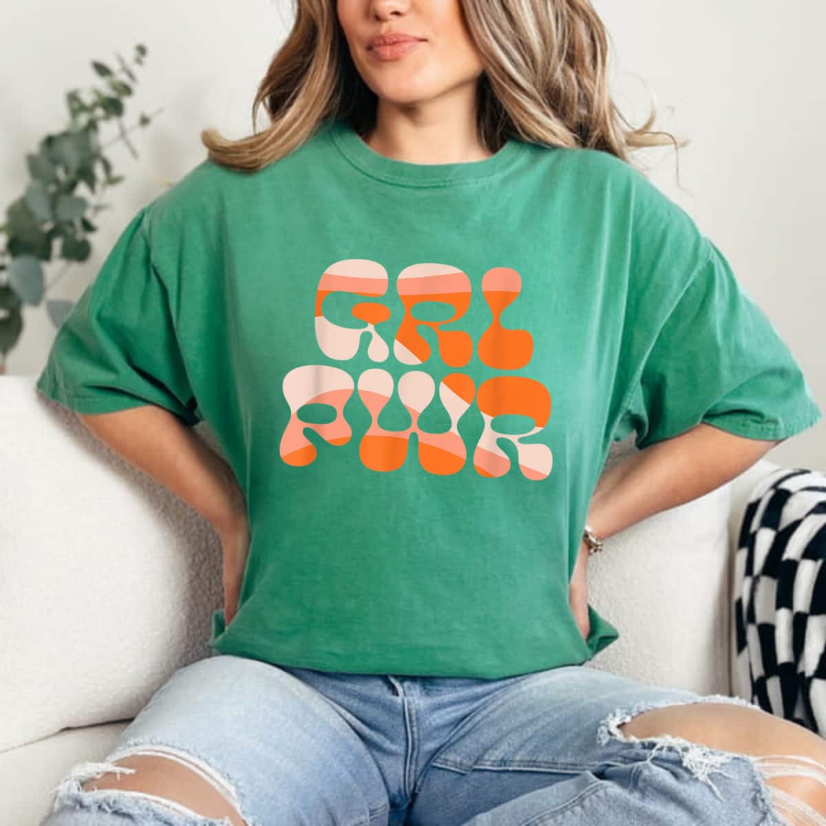 Strong Women Girl Power GRL PWR Feminist Fun Woman Retro Groovy T-Shirt Strong Women Girl Power GRL PWR Feminist Fun Woman Retro Groovy T-Shirt