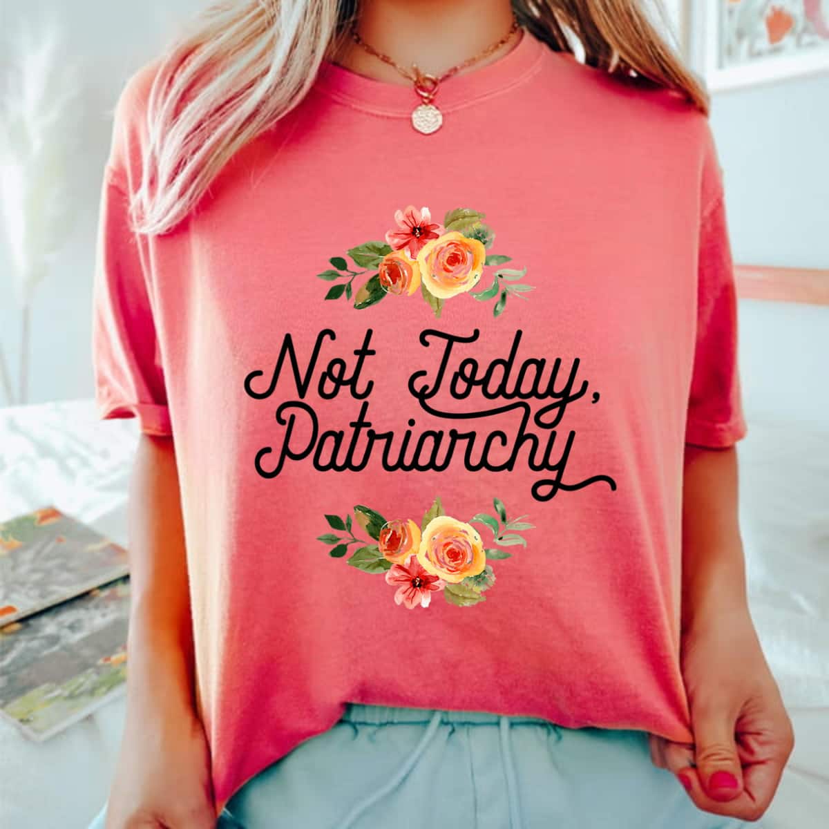 Strong Women Smash The Patriarchy Girl Women Empowerment Feminist Floral T-Shirt Strong Women Smash The Patriarchy Girl Women Empowerment Feminist Floral T-Shirt