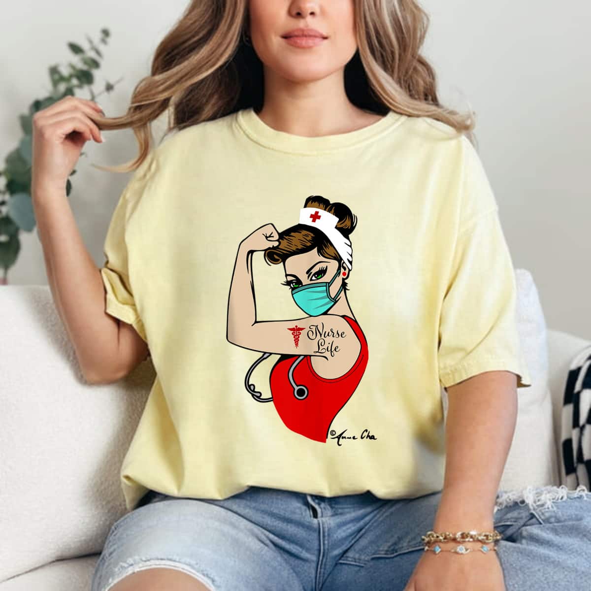 Nurse Life Girl Power Pin Up Rosie Caretaker Medical Retro T-Shirt Nurse Life Girl Power Pin Up Rosie Caretaker Medical Retro T-Shirt