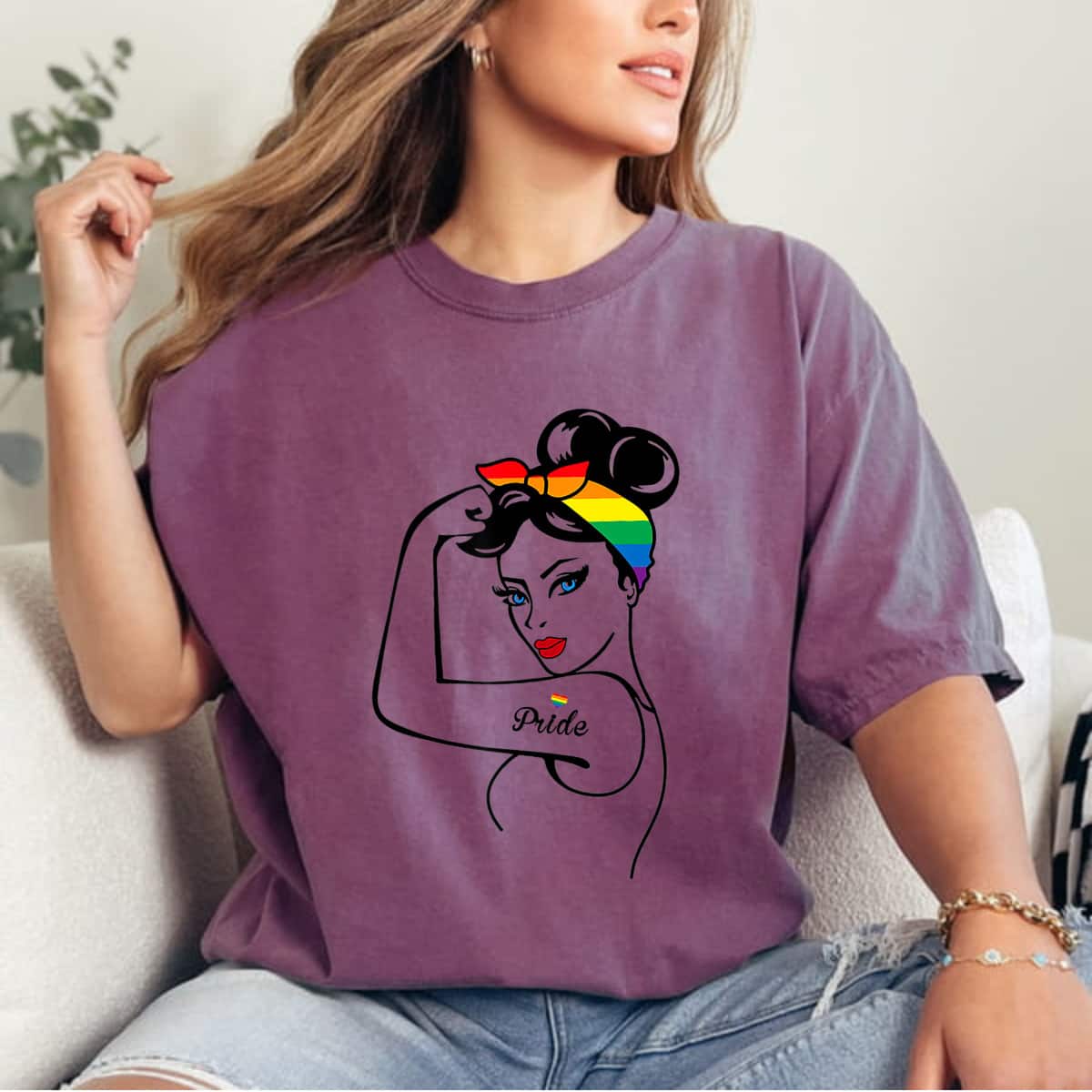 LGBT Girl Power Pin Up Gay Pride Equality LGBT Pride Month T-Shirt LGBT Girl Power Pin Up Gay Pride Equality LGBT Pride Month T-Shirt