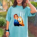 Rosie The Riveter WWII US Flag T-Shirt Rosie The Riveter WWII US Flag T-Shirt