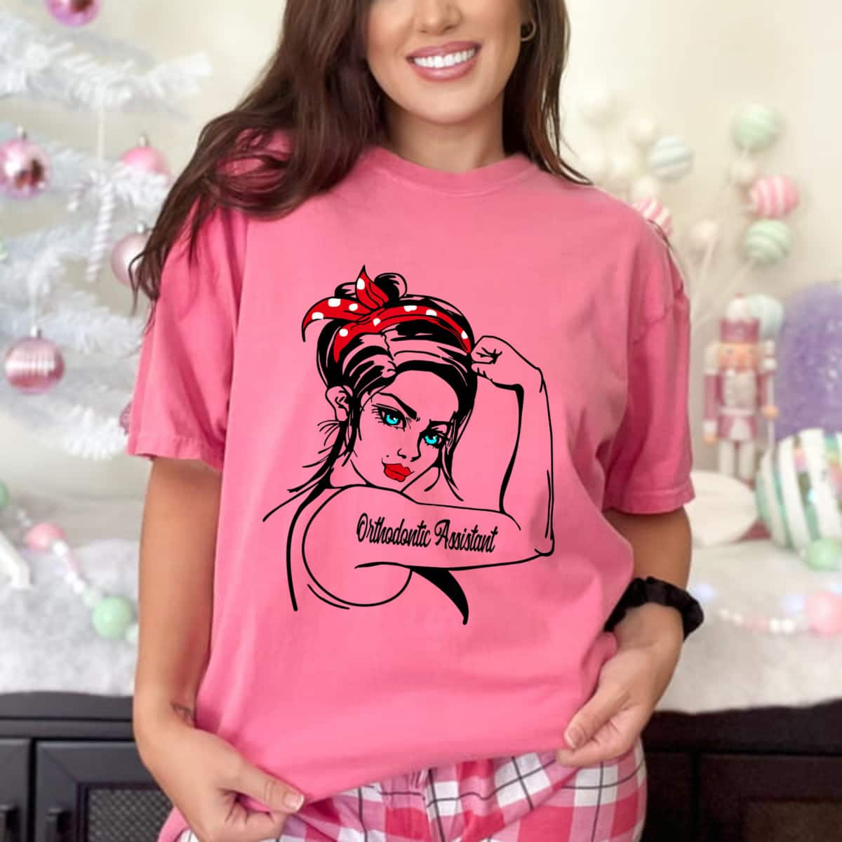 Orthodontic Assistant Rosie The Riveter Pin Up T-Shirt Orthodontic Assistant Rosie The Riveter Pin Up T-Shirt