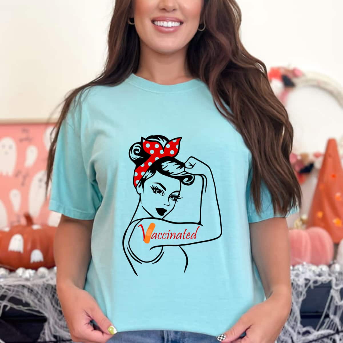 Rosie The Riveter Vaccinated T-Shirt Rosie The Riveter Vaccinated T-Shirt