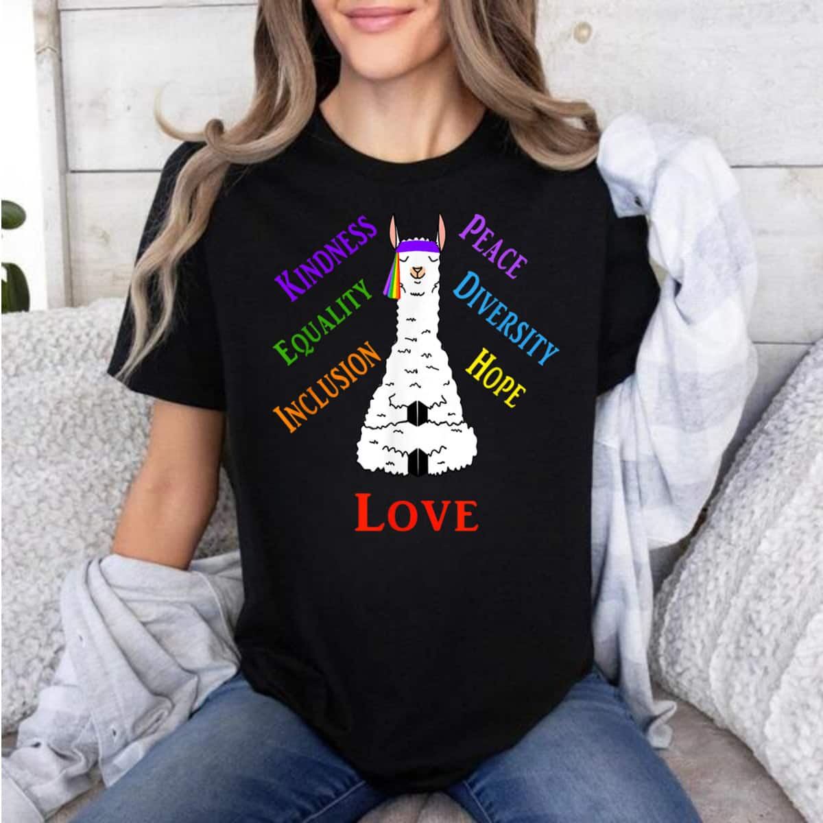 Llama Peace Love Inclusion Equality Diversity Human Rights T-Shirt Llama Peace Love Inclusion Equality Diversity Human Rights T-Shirt