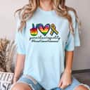 Rainbow Ribbon Peace Love Equality Breast Cancer Awareness T-Shirt Rainbow Ribbon Peace Love Equality Breast Cancer Awareness T-Shirt