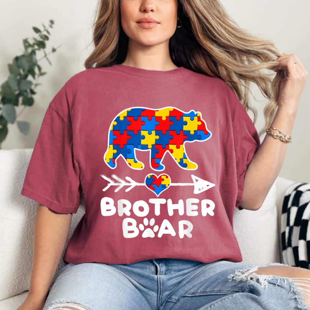 Brother Bear Puzzle Piece Autism Awareness Family Gifts T-Shirt Brother Bear Puzzle Piece Autism Awareness Family Gifts T-Shirt