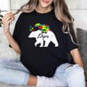 Mens Papa Bear Autism Awareness Cute Puzzle Piece Dad Father T-Shirt
