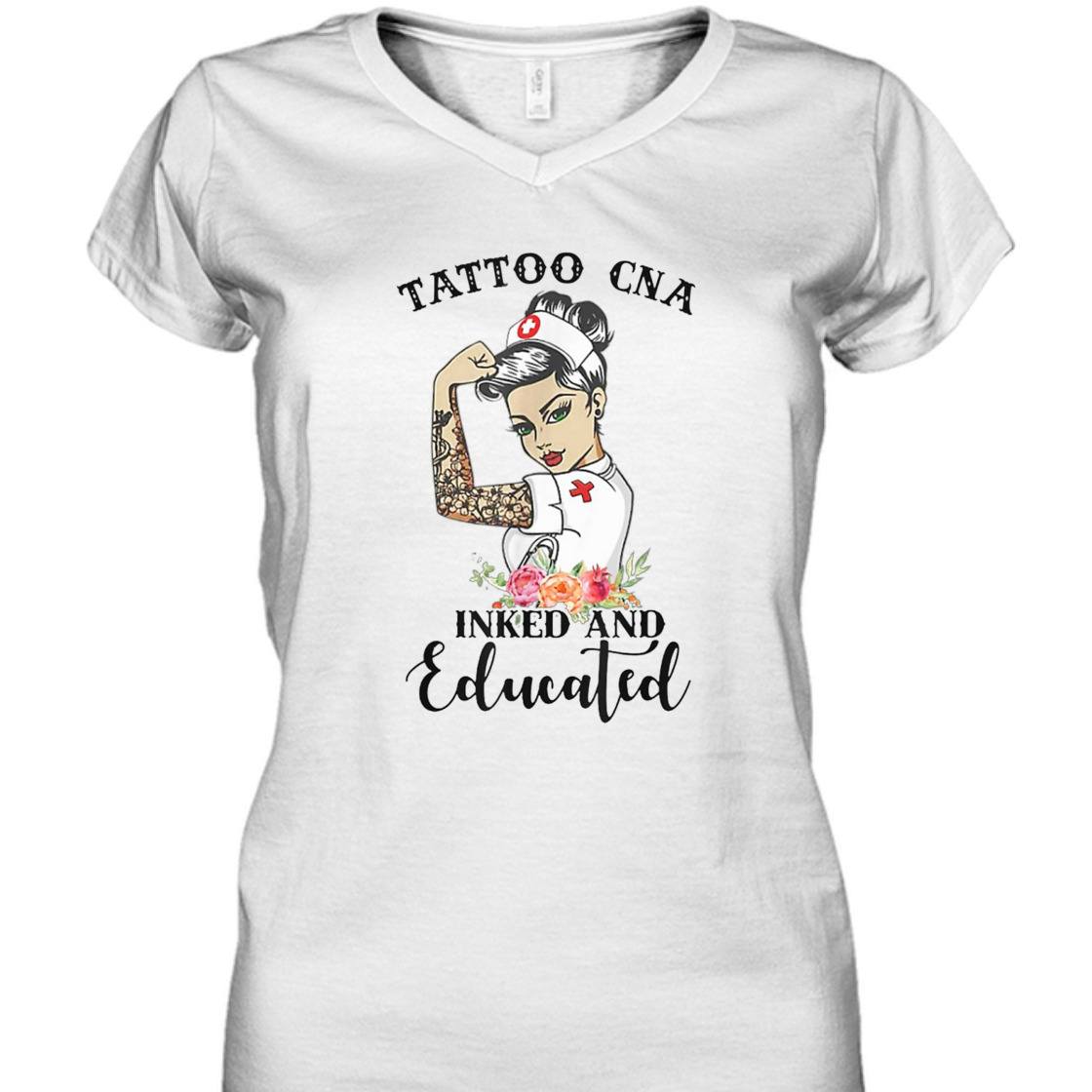 Strong Women Tattoo CNA Inked And Educated Feminist T-Shirt Strong Women Tattoo CNA Inked And Educated Feminist T-Shirt