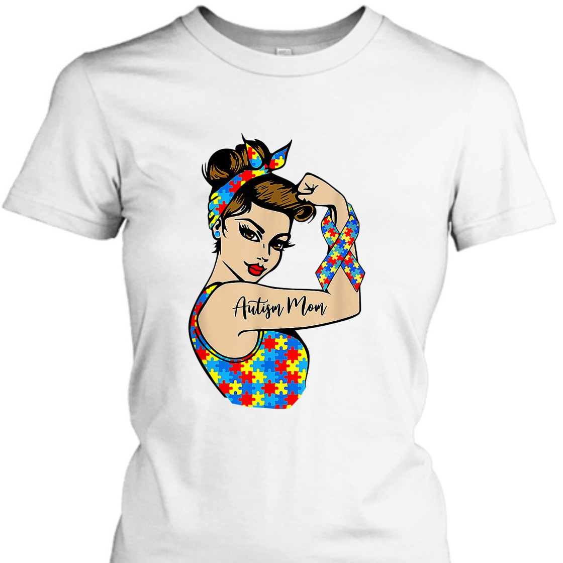 Strong Women Autism Mom Unbreakable Rosie The Riveter Power T-Shirt Strong Women Autism Mom Unbreakable Rosie The Riveter Power T-Shirt
