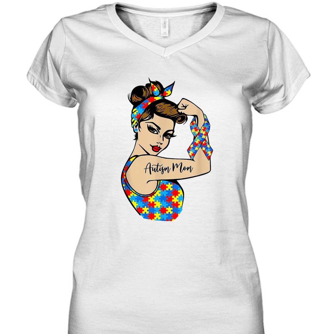 Strong Women Autism Mom Unbreakable Rosie The Riveter Power T-Shirt Strong Women Autism Mom Unbreakable Rosie The Riveter Power T-Shirt