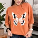 Cute Black And White Butterfly Graphic T-Shirt