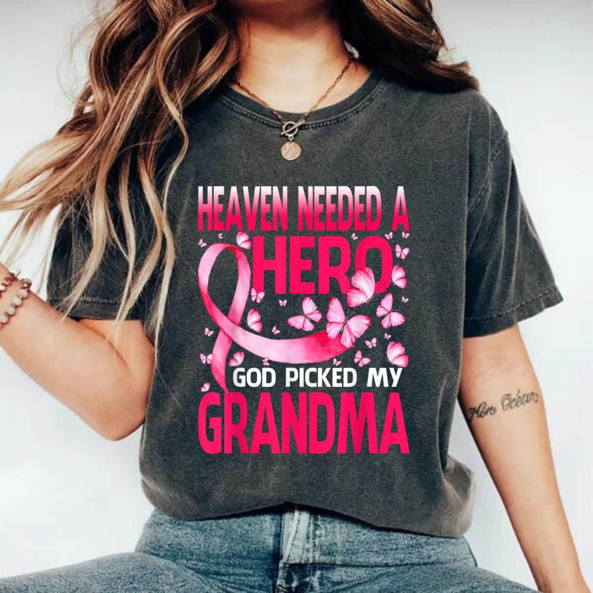 Butterfly Heaven Needed A Hero God Picked My Grandma T-Shirt Butterfly Heaven Needed A Hero God Picked My Grandma T-Shirt