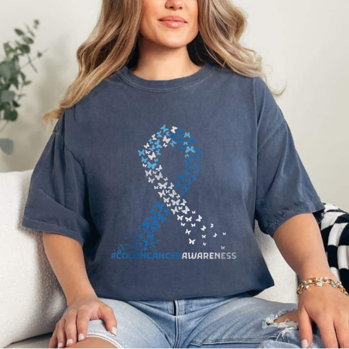 Colon Cancer Awareness Colonoscopy Butterflies T-Shirt Colon Cancer Awareness Colonoscopy Butterflies T-Shirt