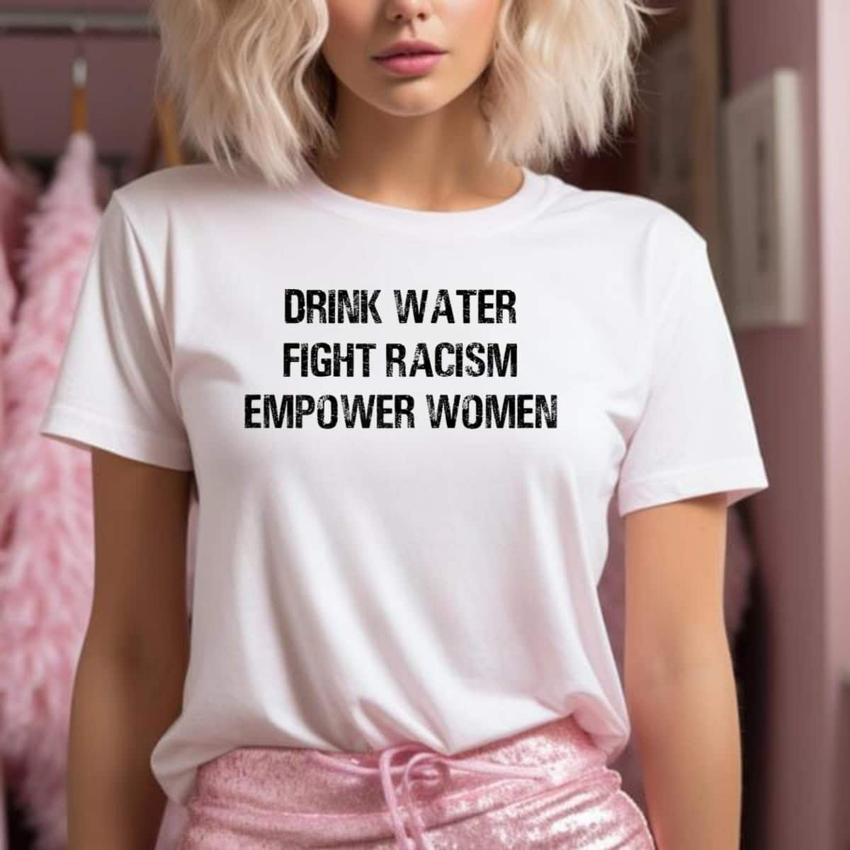 Drink Water Fight Racism Empower Women Gift T-Shirt Drink Water Fight Racism Empower Women Gift T-Shirt