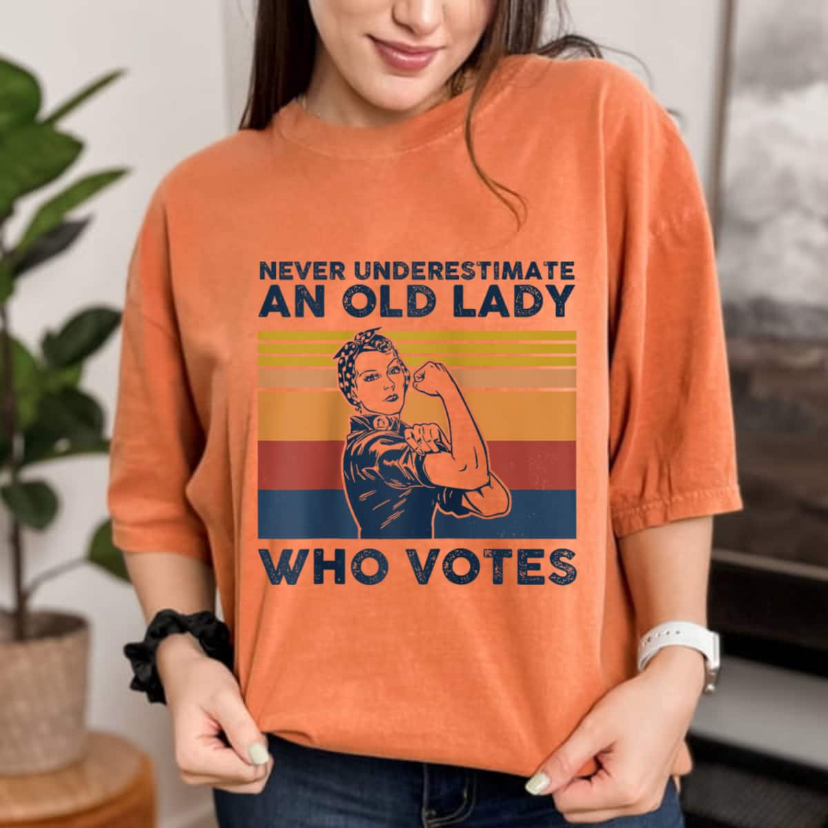 Never Underestimate An Old Lady Who Votes Feminist Empowered Gift T-Shirt Never Underestimate An Old Lady Who Votes Feminist Empowered Gift T-Shirt