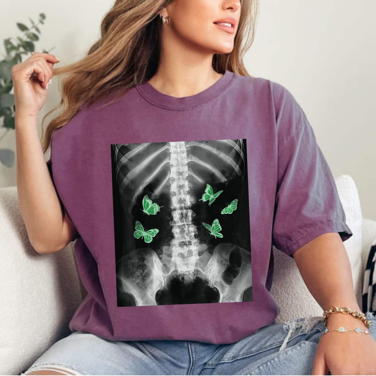 Egirl Xray Skeleton Butterfly T-Shirt