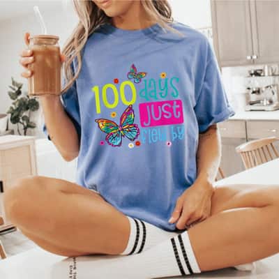Cute 100 Days Just Flew By Butterfly T-Shirt