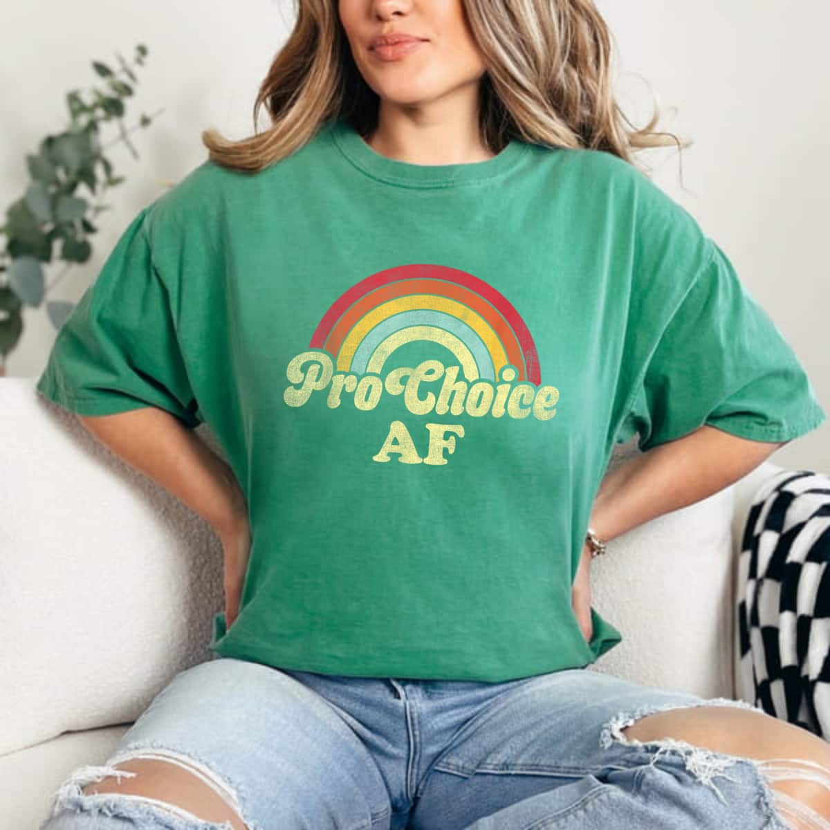 Rainbow Pro Choice AF Retro Vintage Feminist AF T-Shirt Rainbow Pro Choice AF Retro Vintage Feminist AF T-Shirt