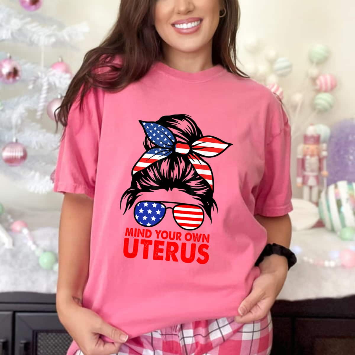 USA Flag Mind Your Own Uterus Feminist T-Shirt USA Flag Mind Your Own Uterus Feminist T-Shirt