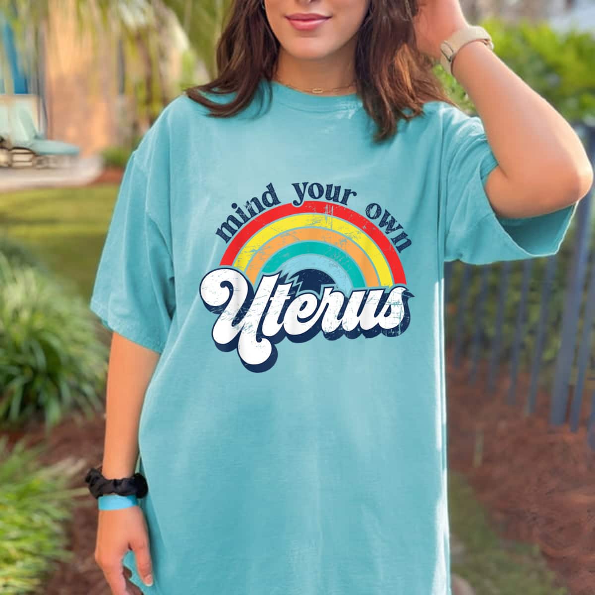 Mind Your Own Uterus Colorful Rainbow T-Shirt Mind Your Own Uterus Colorful Rainbow T-Shirt