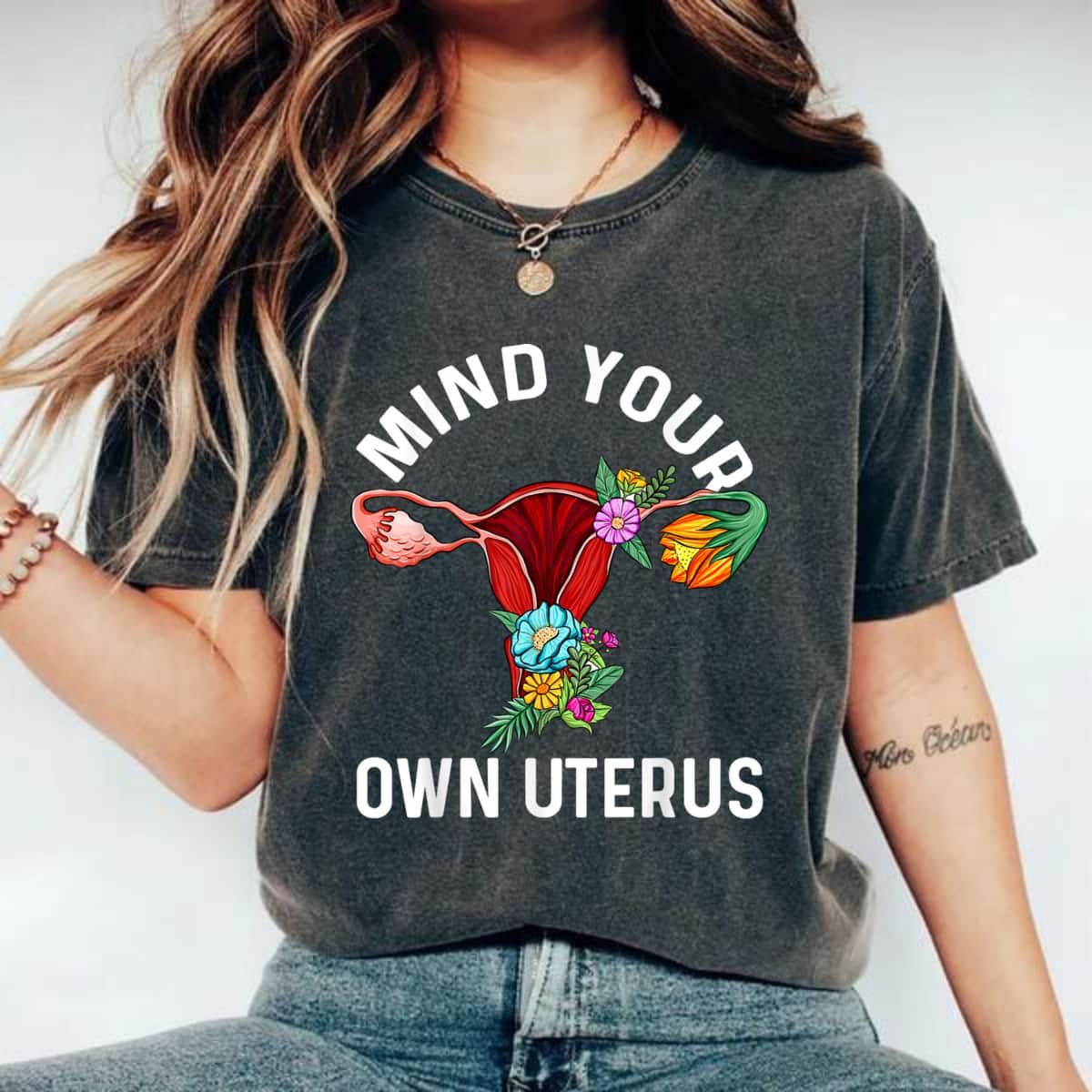 Floral Hysterectomy Mind Your Own Uterus T-Shirt Floral Hysterectomy Mind Your Own Uterus T-Shirt
