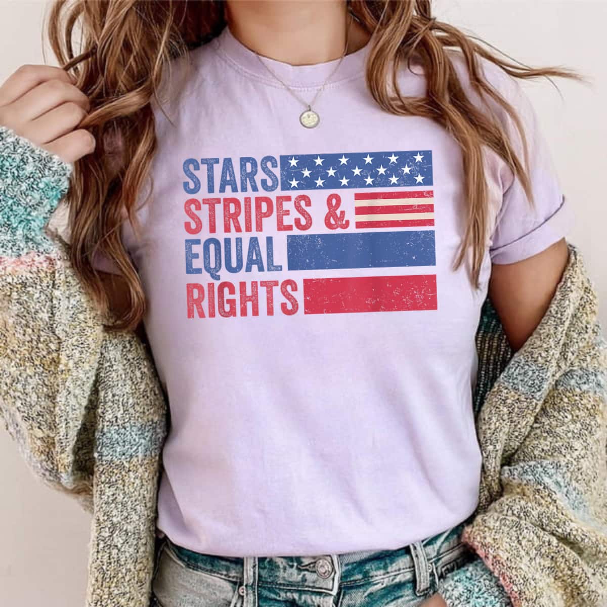 Retro Stars Stripes & Equal Rights T-Shirt Retro Stars Stripes & Equal Rights T-Shirt