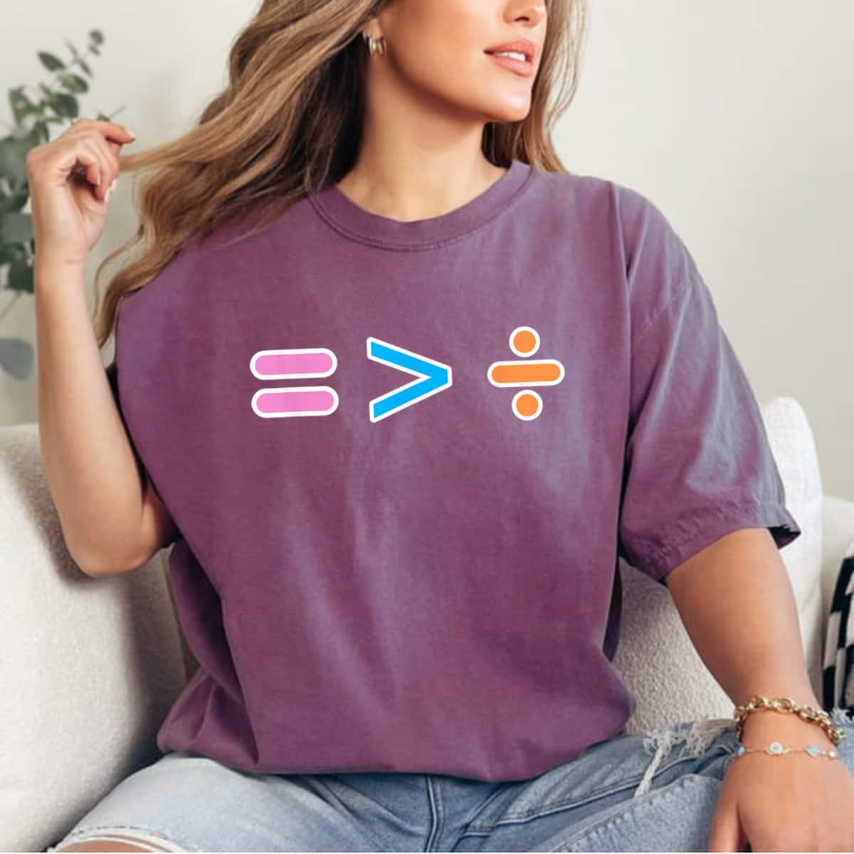 Cute Equal Is Greater Than Divided Math T-Shirt Cute Equal Is Greater Than Divided Math T-Shirt