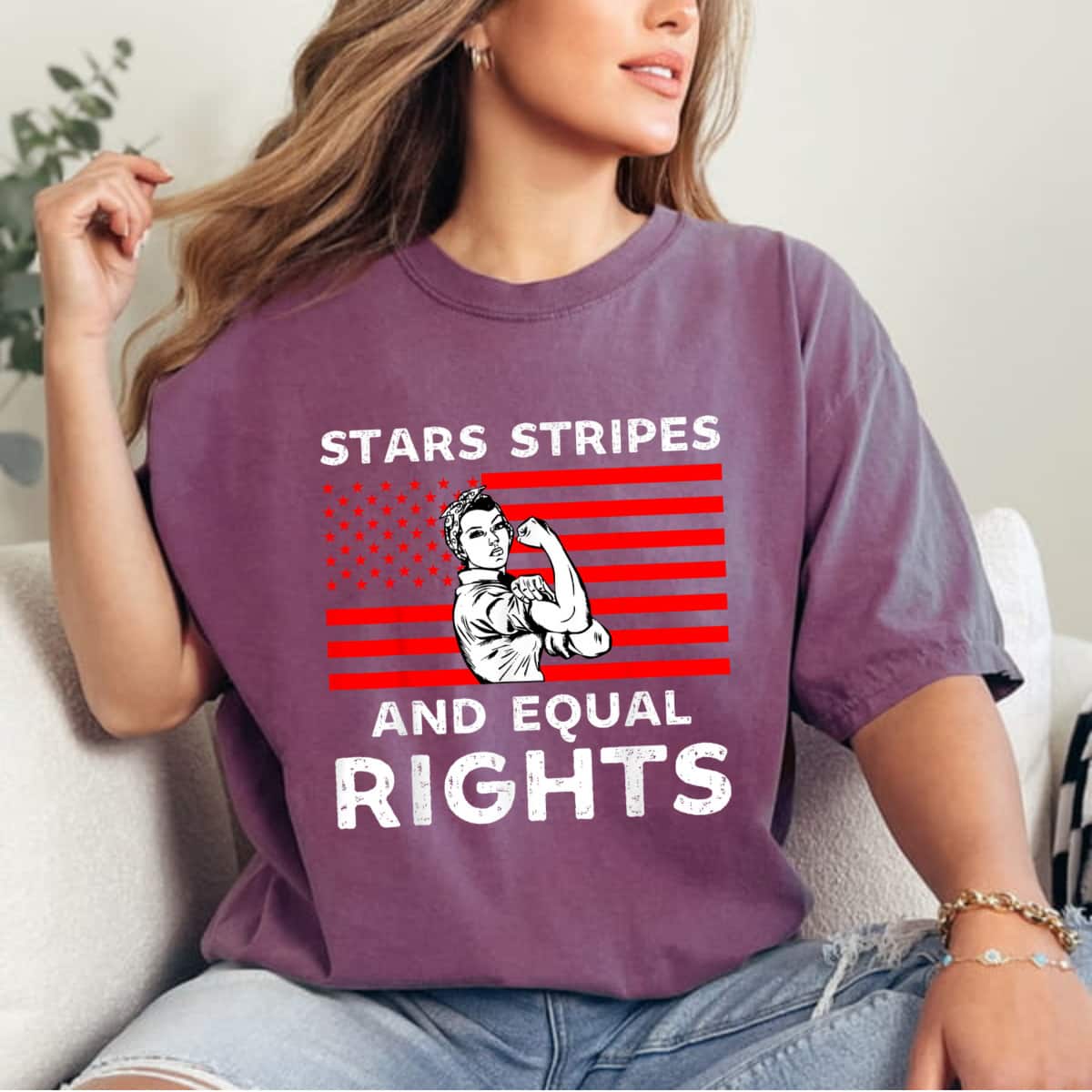 Stars Stripes And Equal Rights Strong Womens T-Shirt Stars Stripes And Equal Rights Strong Womens T-Shirt